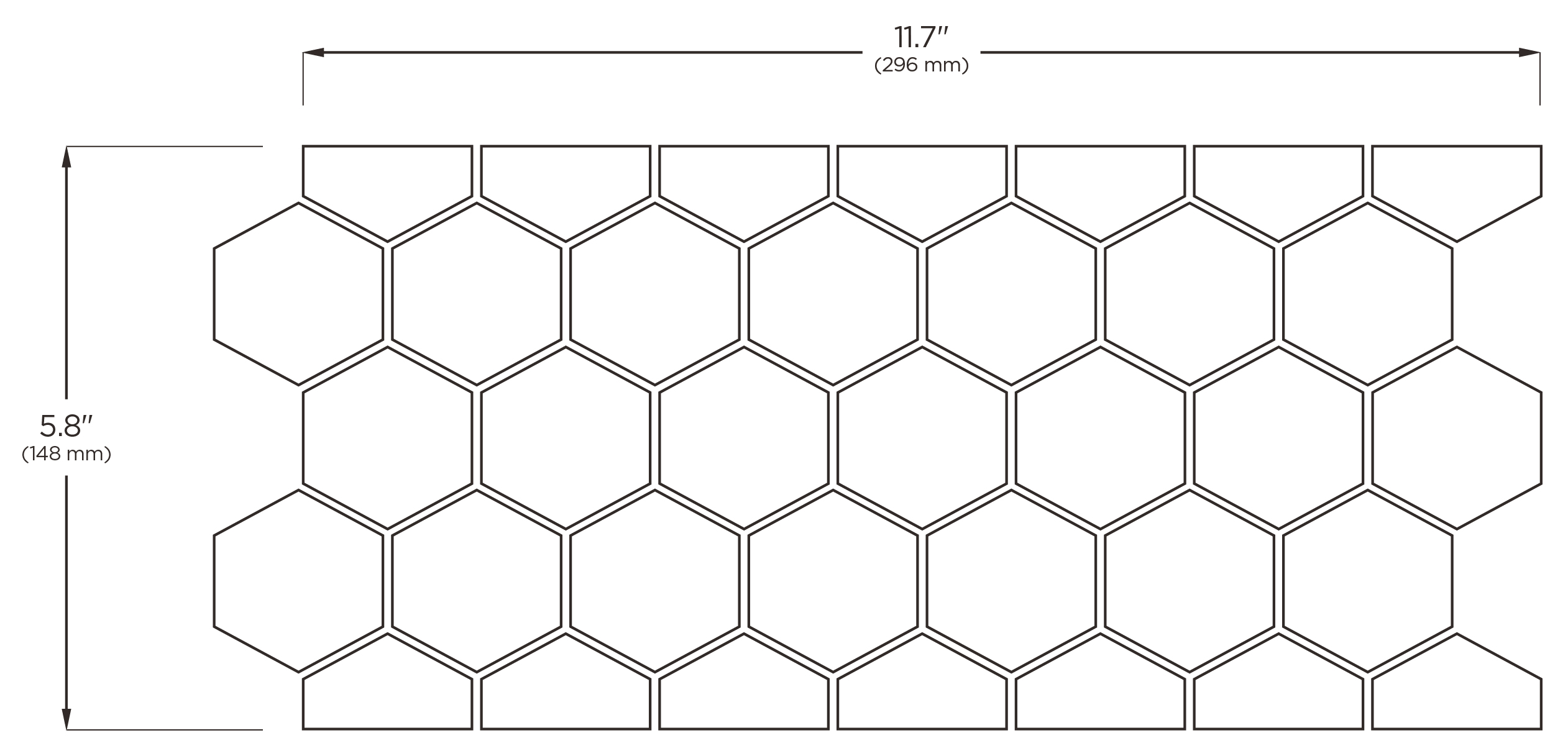 2" Hex Border